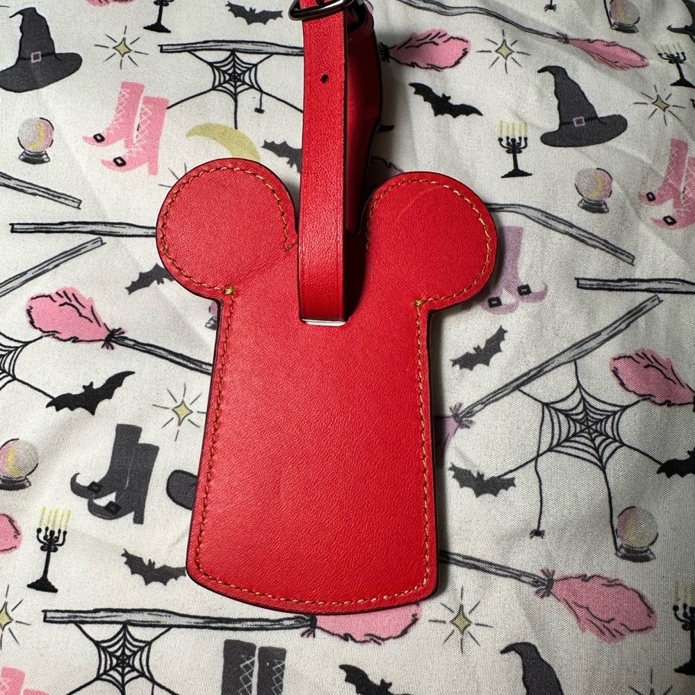 Coach Disney Red Leather Mickey Ear Luggage Tag - Picture 5 of 5